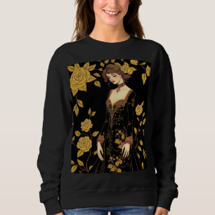 Camiseta Camisola branca barroca-doce - Embroedor Dourado