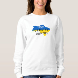 Camiseta Camisola branca com sobreposição das cores da Ucrâ