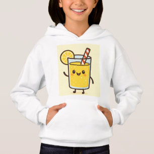 Camiseta Camisola branca de desenho animado de bebida de li