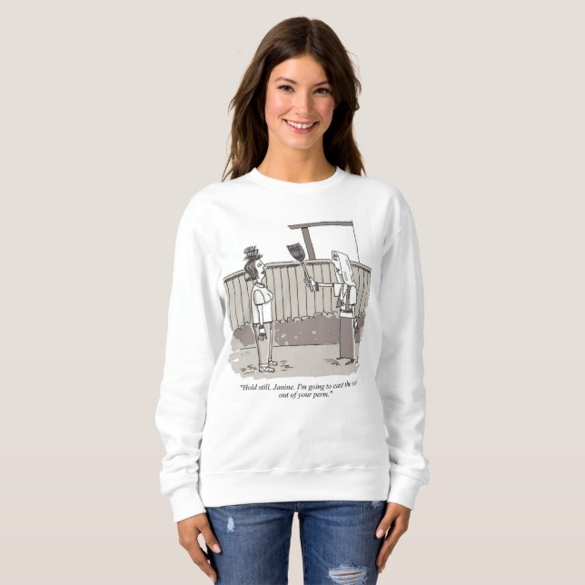 Camiseta Camisola branca de mulheres Evil Perm (Frente Completa)