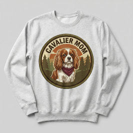 Camiseta Camisola Cavalier Mãe Crewneck King Charles Presen