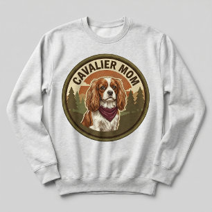 Camiseta Camisola Cavalier Mãe Crewneck King Charles Presen