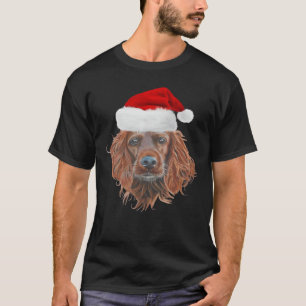 Camiseta Camisola Clássica Natal Irish Setter