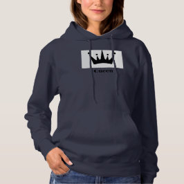 Camiseta Camisola com Capuz Coroa de Texto Personalizado Ra