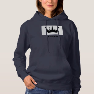 Camiseta Camisola com Capuz Coroa de Texto Personalizado Ra