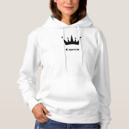 Camiseta Camisola com Capuz Coroa de Texto Personalizado Ra
