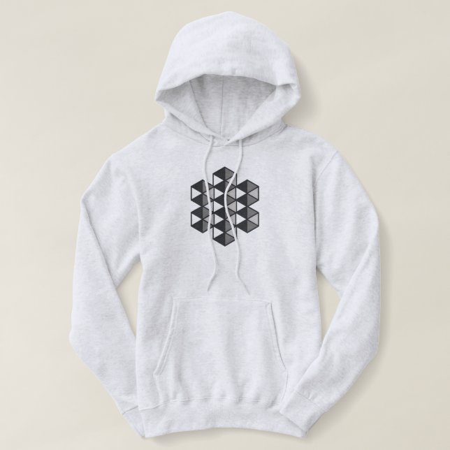 Camiseta Camisola com Capuz de Triângulos Unidos Feminino (Frente do Design)