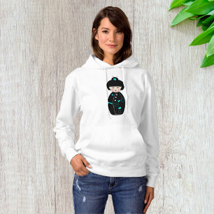 Camiseta Camisola com Capuz Feminina de Geisha em Cartoon