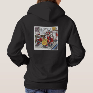 Camiseta Camisola com capuz preta para mulheres Santa Strik