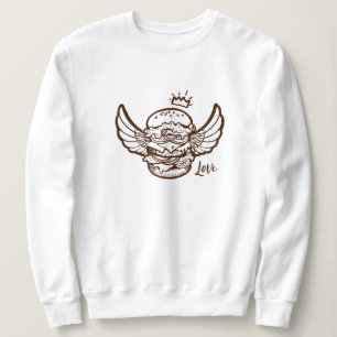 Camiseta Camisola com impressão de hambúrguer.