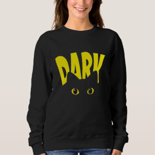 Camiseta Camisola com Olhos de Gato Sombrios Gótica   Gato 