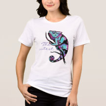 Camisola com uma bela imagem de camaleão.