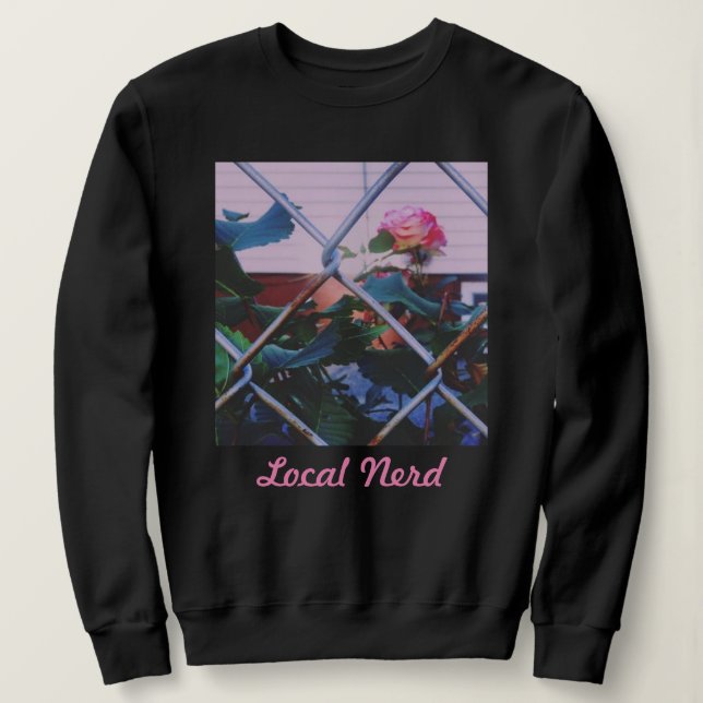 Camiseta Camisola cor-de-rosa do nerd local (Frente do Design)