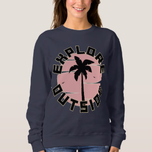 Camiseta Camisola Crewneck Estética Retro Explorar Fora