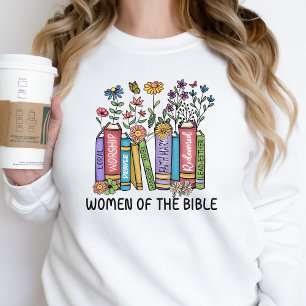 Camiseta Camisola Cristã para Gráfico de Bíblias Feminina