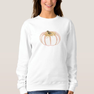 Camiseta Camisola de abóbora rosa e Dourada