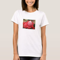 Camisola de alças vermelha exótica da flor do