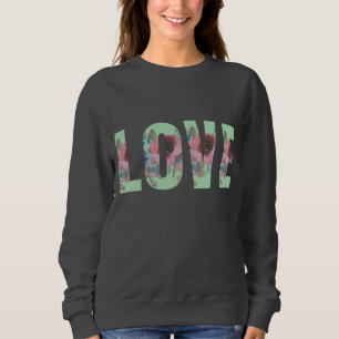 Camiseta Camisola de Amor Floral com Cinza Escura