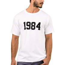 Camisola de aniversário de 1984, número do ano de