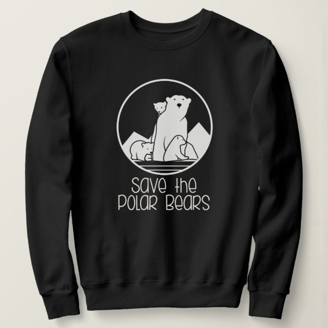 Camiseta Camisola de Apoio ao Urso Polar (Frente do Design)