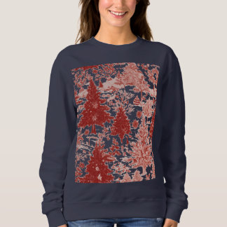 Camiseta camisola de árvores de Natal para mulheres