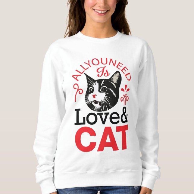 Camiseta Camisola de aveia e gato - Cozy, Na moda, (Frente)