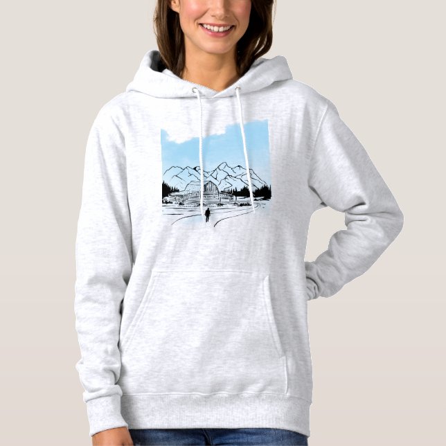 Camiseta Camisola de aventura minimalista de inverno na mon (Frente)