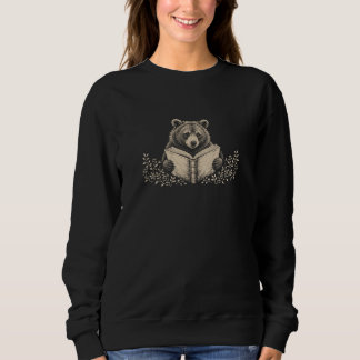 Camiseta Camisola de Botânica do Urso de Leitura Vintage