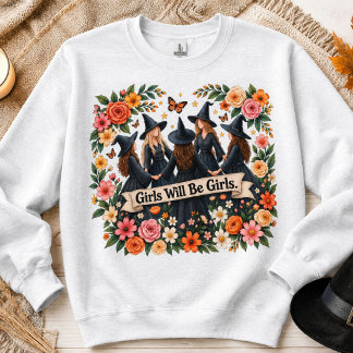 Camiseta Camisola de bruxa floral Boho Halloween