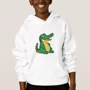 Camiseta Camisola de Capuz com Jacaré de Desenho Animado F