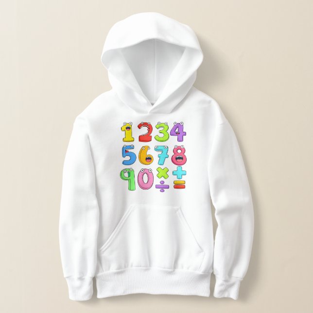 Camiseta Camisola de capuz de matemática com números colori (Postura )