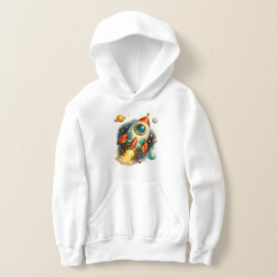 Camiseta Camisola de capuz infantil de foguete espacial vin
