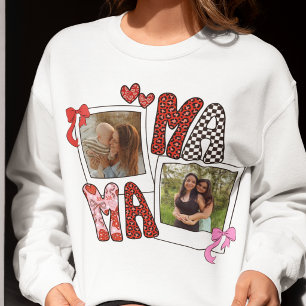 Camiseta Camisola de Colagem de Fotos da Mamãe Coquette com