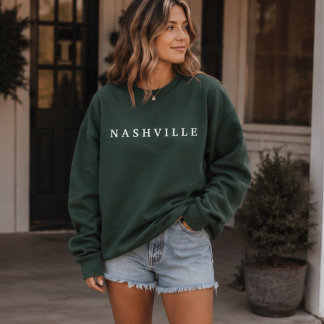 Camiseta Camisola de Crewneck Minimalista de Nashville