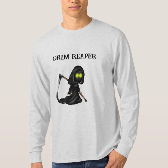 Camiseta Camisola de Dia das Bruxas Grim Reaper (Frente)