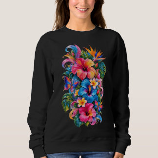 Camiseta Camisola de Flores de Hibisco Tropical, Bota Color