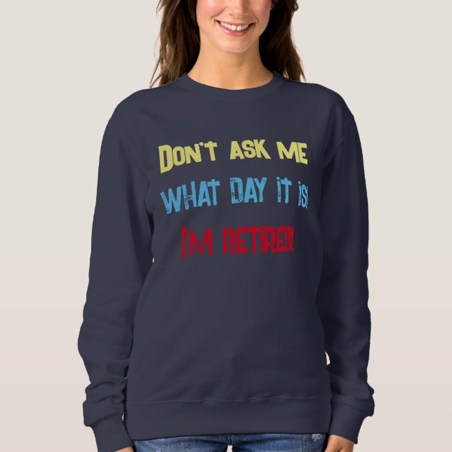 Camiseta Camisola de Frio da Marinha de Mulheres Aposentada (Frente)