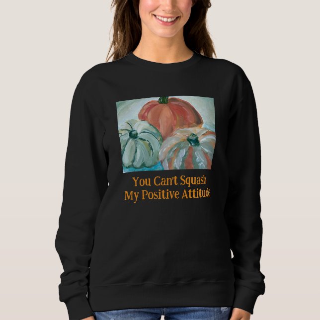 Camiseta Camisola de Halloween com Abóbora Positiva  (Frente)
