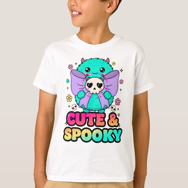 Camiseta Camisola de Halloween com Caveira e Estrelas (Frente)