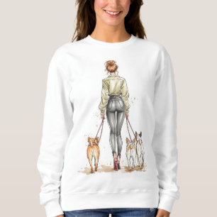 Camiseta Camisola de Mãe de Cachorro Girl Boss Caminhada