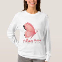 Camisola de malha com estampa de borboleta rosa fo