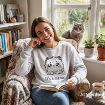 Camisola de malha meow fofa para mulheres