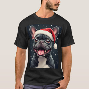 Camiseta Camisola de Manga Comprida French Bulldog Christma