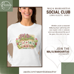 Camiseta Camisola de Manga Longa do Mahj & Margaritas Socia