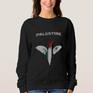 Camiseta Camisola de Mulher Palestina Livre   Bandeira da P