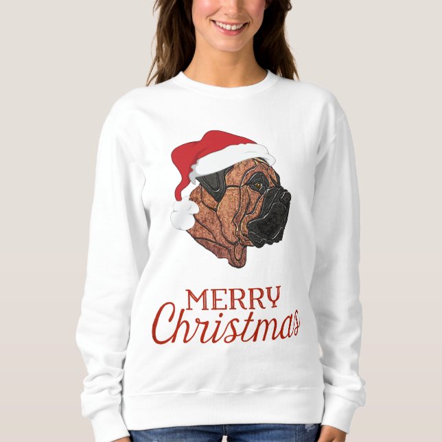 Camiseta Camisola de Natal Bullmastiff (Frente)