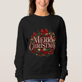 Camiseta Camisola de Natal com Coroa Floral