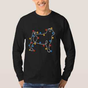 Camiseta Camisola de Natal de Árvore de Cachorros Pug Xmas