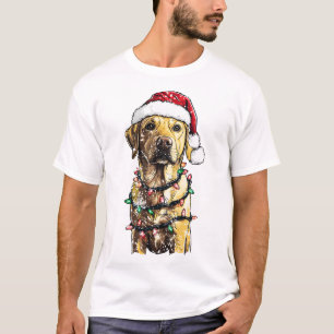 Camiseta Camisola de Natal de Árvore de Cães Labrador Retri