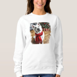 Camiseta Camisola de Natal de German shepherd branco